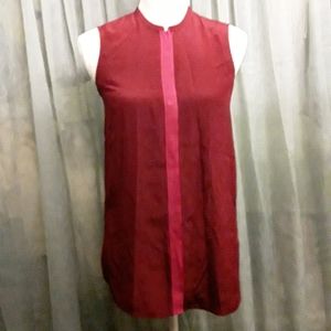 Vince red color tipped 100% silk top